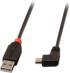 LINDY LNY-31972 :: Кабел USB 2.0, Type A към Mini-B, M-M, ъглов, 90° надясно, черен, 2.0 м снимка 2