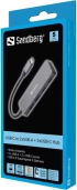 ХЪБ SANDBERG USB-C to 2xUSB-A + 2xUSB-C, сив снимка 2