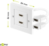 Двойна HDMI UHD розетка за стена, бяла, Goobay снимка 3