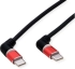ROLINE 11.02.8348 :: USB 2.0 Type C към Type C, кабел с 360° въртене, M-M, 60W, червено-черен, 2.0 м снимка 1