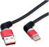 ROLINE 11.02.8345 :: USB 2.0 Type A към Type C, кабел с 360° въртене, M-M, 60W, червено-черен, 1.0 м снимка 1