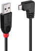 LINDY LNY-31975 :: Кабел USB 2.0, Type A - Micro B, M-M, 90° под ъгъл, десен, черен, 0.5 м снимка 1