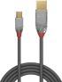 USB 2.0 кабел LINDY LNY-36633, Type A към Mini-B, Cromo Line, сив, 3.0 м снимка 2