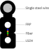  FTTH Drop Cable 4F G657A1, 2x0.5mm FRP+1.2mm Solid steel messenger снимка 2