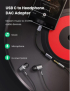Адаптер Ugreen AV161 80154, USB-C-3.5мм Аудио 10см - черен снимка 2