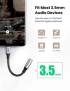 Адаптер Ugreen AV161 80154, USB-C-3.5мм Аудио 10см - черен снимка 4
