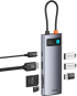 USB хъб Baseus Metal Gleam B00030708811-01 7-в-1 USB-C (HDMI 4K@60Hz - 3×USB 3.0 - USB-C PD 100W - SD - microSD) - сив снимка 5