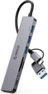 USB Хъб Докинг станция Orico YSA8-U3 USB-A-USB-C Hub 3xUSB-A 2.0 + 1x USB-A 3.0 + 1x USB-C 2.0 + 1x 3.5mm Audio + 2x TF&SD - сив снимка 1