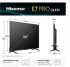 Телевизор Hisense 50" E7Q Pro, 4K Ultra HD 3840x2160, QLED, Quantum Dot, 144Hz, HDR 10+ adaptive, HLG, Dolby Vision, DTS Virtual X, Smart TV, WiFi снимка 2
