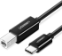 Кабел за принтер UGREEN US241 USB-C към USB-B 2.0, 1 м - черен снимка 1