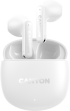 Слушалки Canyon OnGo 13, In-Ear, Bluetooth 5.4, Микрофон, 32 Ω, USB Type-C, Бял снимка 1