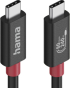 Кабел/адаптер HAMA 200799, USB-C към USB-C, 80 Gbit/s, двойно екраниран, 1м, 240 W, 5 A, 7680×4320 8К UHD, черен снимка 3