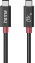 Кабел/адаптер HAMA 200799, USB-C към USB-C, 80 Gbit/s, двойно екраниран, 1м, 240 W, 5 A, 7680×4320 8К UHD, черен снимка 1