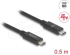 Delock Кабел E-Marker USB-C, 80 Gbps, 16K 60 Hz, PD 3.1 240 W, 0.5 m, черен снимка 2
