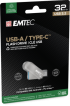 Флаш памет EMTEC USB 3.2 Type-C Dual D280 32 GB, двустранна снимка 3