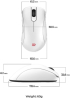 Мишка ZOWIE EC3-DW 4K, геймърска, безжична, оптична, 3200 dpi, USB 3.0, бял снимка 5