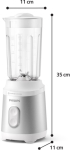 Блендер Philips Series 3000 HR2510, мини, 350 W, ProBlend, 2 настройки на скоростта, бяло и метал снимка 2