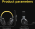 Ajazz безжични геймърски слушалки Wireless Gaming Headphones - AHM08 MAX Black, Gray, Yellow - Bluetooth , 2.4G снимка 7