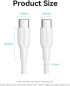 Vention Кабел USB 2.0 Type-C to Type-C - 1M White 3A Fast Charge - TAXWF снимка 5