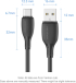 Vention Кабел USB 2.0 A Male to C Male 3A 0.25M Black - CTWBC снимка 12
