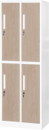Гардероб RFG, двоен, метален, с 4 врати, 600 х 450 х 1850 mm, кехлибарен дъб и бяло снимка 4