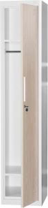 Гардероб RFG, единичен, метален, 380 х 450 х 1850 mm, кехлибарен дъб и бяло снимка 3