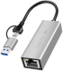 Мрежова LAN карта/адаптер LogiLink UA0422, USB 3.2 Gen 1 USB-A/USB-C към 2.5G Ethernet, 2500Mbps, RJ-45, сив снимка 1