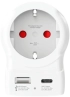 Контакт Преходник SKROSS 1500283E Europe to UK, EU към Type G, 1× USB-A + 1× USB-C, 20W, 16A, бял снимка 2