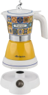 Електрическа Кафеварка Ariete 1358/1P Positano Moka Aroma, електрическа, за еспресо, 400 W, 2–4 чаши, безжична 360°, бял/жълт снимка 1