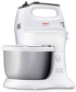  Tefal HT312138, Quick mix Hand Mixer with bowl, 300 W, 5 Speeds + turbo, 2 Beaters, 2 Dough hooks, automatic rotating bowl, white & inox standbowl снимка 2