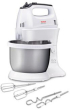 Tefal HT312138, Quick mix Hand Mixer with bowl, 300 W, 5 Speeds + turbo, 2 Beaters, 2 Dough hooks, automatic rotating bowl, white & inox standbowl снимка 5