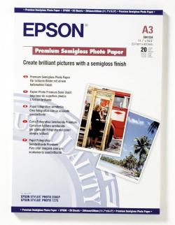 Хартия за принтер Epson Premium Semigloss Photo Paper, DIN A3, 251g-m2, 20 Blatt