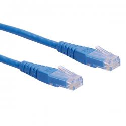 Медна пач корда ROLINE 21.15.1524 :: UTP Patch кабел, Cat.6, 0.5 м, син цвят, AWG26