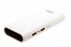 Батерия за смартфон EDNET EDN-31883, 10000mAh, Литиево-йонна, 2х USB, Micro USB, LED фенер, Бял