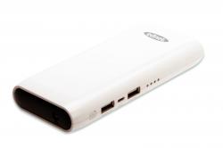 Външна батерия EDNET EDN-31883, 10000mAh, Литиево-йонна, 2х USB, Micro USB, LED фенер, Бял