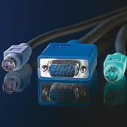 Кабел/адаптер VALUE 11.99.5456 :: KVM кабел, 1x HD15 M-M, 2x PS-2 M-M, 3C+4, 3.0 м