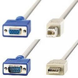 Кабел/адаптер VALUE 11.99.4693 :: KVM кабел HD15M+USB-A -- HD15F+USB-B, 3.0 м