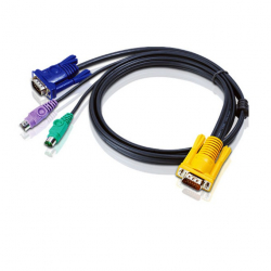 Кабел/адаптер ATEN 2L-5303P :: KVM кабел, HD15 M + 2x PS2 M + 2 Audio plugs -- SPHD15 M,3.0 м