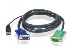 Кабел/адаптер ATEN 2L-5205U :: KVM кабел, HD15 M + USB type A M -- SPHD15-18 M, 5.0 м