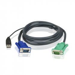 Кабел/адаптер ATEN 2L-5203U :: KVM кабел, HD15 M + USB type A M -- SPHD15-18 M, 3.0 м