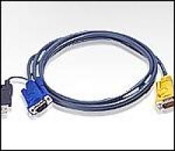 Кабел/адаптер ATEN 2L-5202UP :: KVM кабел, HD15 M + USB type A M -- SPHD15 M, 1.8 м