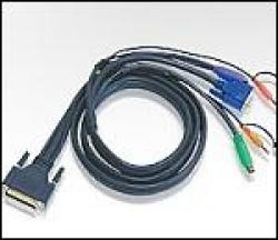 Кабел/адаптер ATEN 2L-1703P :: KVM кабел, HD15 M + 2x PS2 M + 2 Audio plugs -- DB-25 Male, 3.0 м