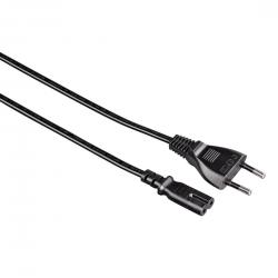 Кабел/адаптер Захранващ кабел HAMA, Euro-plug, 2pin(IEC C7) женско, 1.5м, Черен