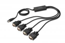 Кабел/адаптер ASSMANN DA-70159 :: USB - RS232 конверторен кабел, 4xRS232, Chipset FT4232H