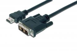 Кабел/адаптер ASSMANN AK-330300-020-S :: Адаптерен кабел, HDMI M - DVI-D M (18+1), HD-Ready, Single Link, 2.0 м