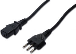 ASSMANN AK-440113-018-S :: Захранващ кабел с ъглов накрайник, черен, 1.8 м