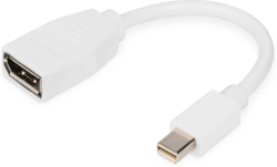 DIGITUS DB-340405-001-W :: Адаптер Mini DisplayPort - DisplayPort, M-F, 4K, DP v1.2, mini DP - DP, бял