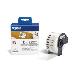 Касета за етикетен принтер Brother DK-22225 White Continuous Length Paper Tape 38mm x 30.48m, Black on White