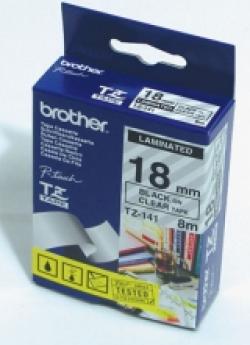 Касета за етикетен принтер Brother TZe-141 Tape Black on Clear, Laminated, 18mm, 8m - Eco