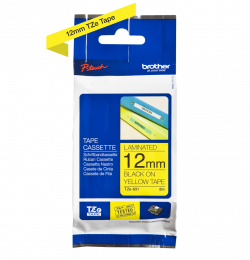Касета за етикетен принтер Brother TZe-631 Tape Black on Yellow, Laminated, 12mm, 8m - Eco